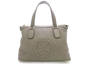 Gucci Soho Bag Shoulder Leather Gray